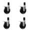 Service Caster 5'' SS Phenolic Swivel 1-5/8'' Expanding Stem Caster Set Total Lock Brake, 4PK SCC-SSEXTTL20S514-PHS-158-4 - alternate 1